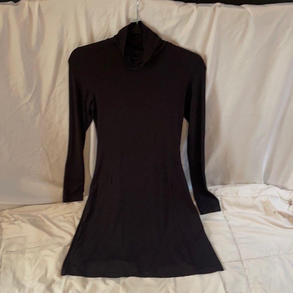 Black H&M Skater dress, long sleeve turtleneck-SM